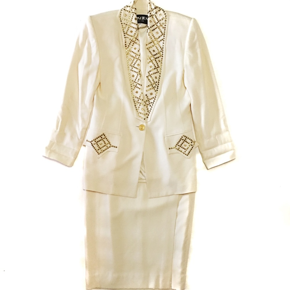 Vtg 90s Criscione Blazer Skirt 2-Piece Set Suit